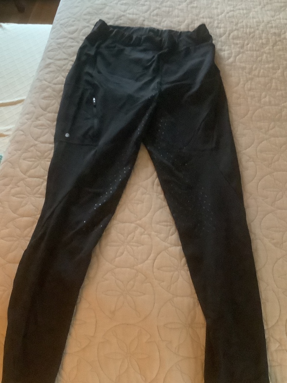 Kids Black Casual Stretch Leggings with Zip Pocket
